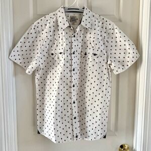 Moonshine Spirit Men's Ace Geo‎ Print Short Sleeve Snap Western Shirt Size M